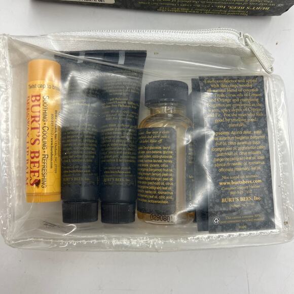 Burt's Bees Men's Travel Kit Aftershave Shave Cream Bar Soap Body Wash Cologne - Picture 3 of 6